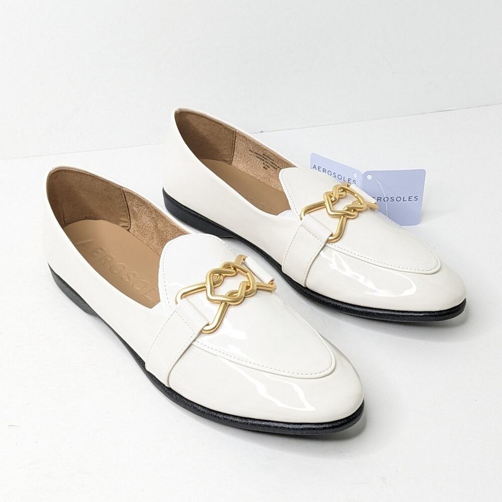 Aerosoles Borgio Loafers, White Patent, Women's 9.5